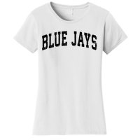 Blue Jays Mascot Vintage Athletic Sports Name Design V Neck Women's T-Shirt