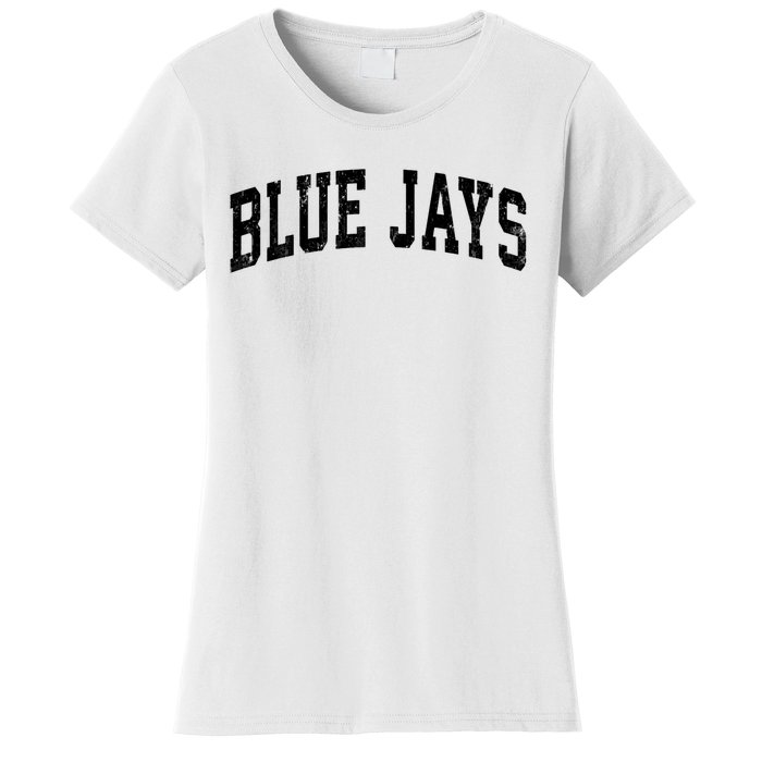 Blue Jays Mascot Vintage Athletic Sports Name Design V Neck Women's T-Shirt