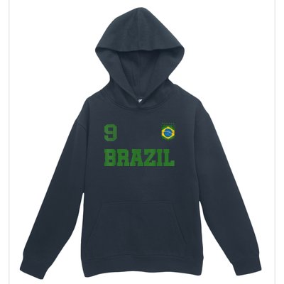 Brazil Jersey Number Nine Brazilian Futebol Soccer Urban Pullover Hoodie