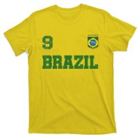 Brazil Jersey Number Nine Brazilian Futebol Soccer T-Shirt