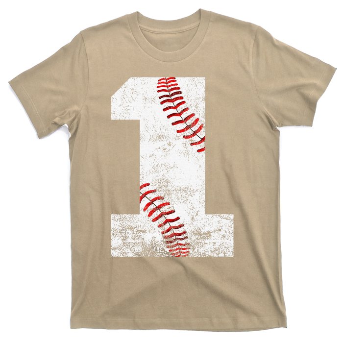 Baseball Jersey Number 1 Vintage 1st Birthday T-Shirt