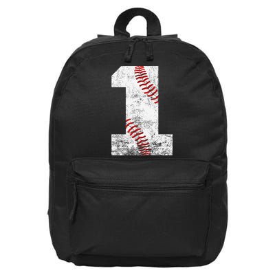 Baseball Jersey Number 1 Vintage 1st Birthday 16 in Basic Backpack