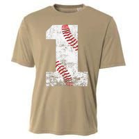 Baseball Jersey Number 1 Vintage 1st Birthday Cooling Performance Crew T-Shirt