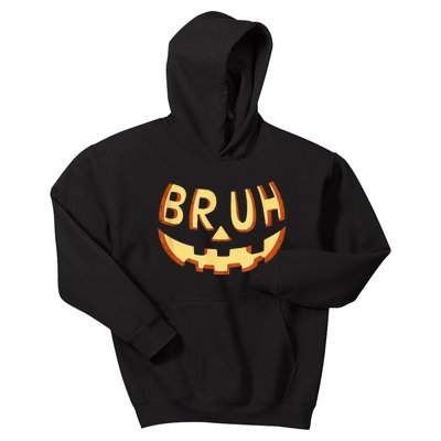 Bruh Jack O Lantern Halloween Costume Pumpkin Face Candy Kids Hoodie