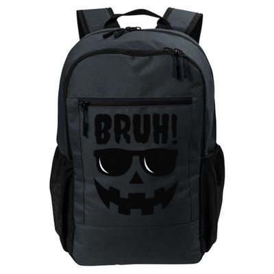 Bruh Jack O Lantern Pumpkin Face Hallowen Costume Sunglasses Daily Commute Backpack