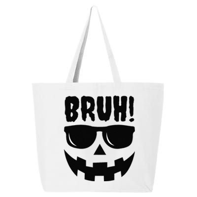 Bruh Jack O Lantern Pumpkin Face Hallowen Costume Sunglasses 25L Jumbo Tote