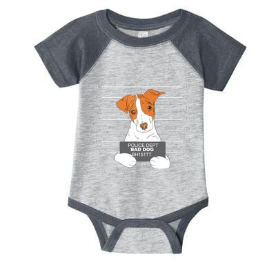 Bad Jack Russell Terrier Jail Prisoner Dog Police Dogs Infant Baby Jersey Bodysuit