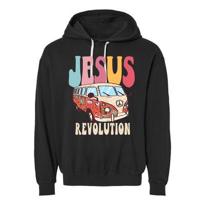 Boho Jesus Revolution, Christian Faith Based Jesus Costume Garment-Dyed Fleece Hoodie