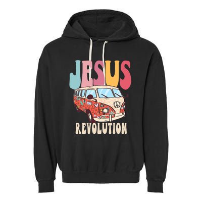 Boho Jesus Revolution, Christian Faith Based Jesus Costume Garment-Dyed Fleece Hoodie