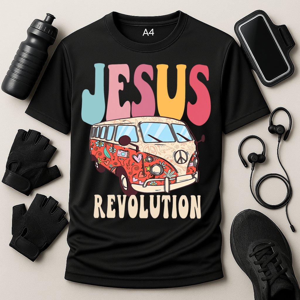 Boho Jesus Revolution, Christian Faith Based Jesus Costume Cooling Performance Crew T-Shirt