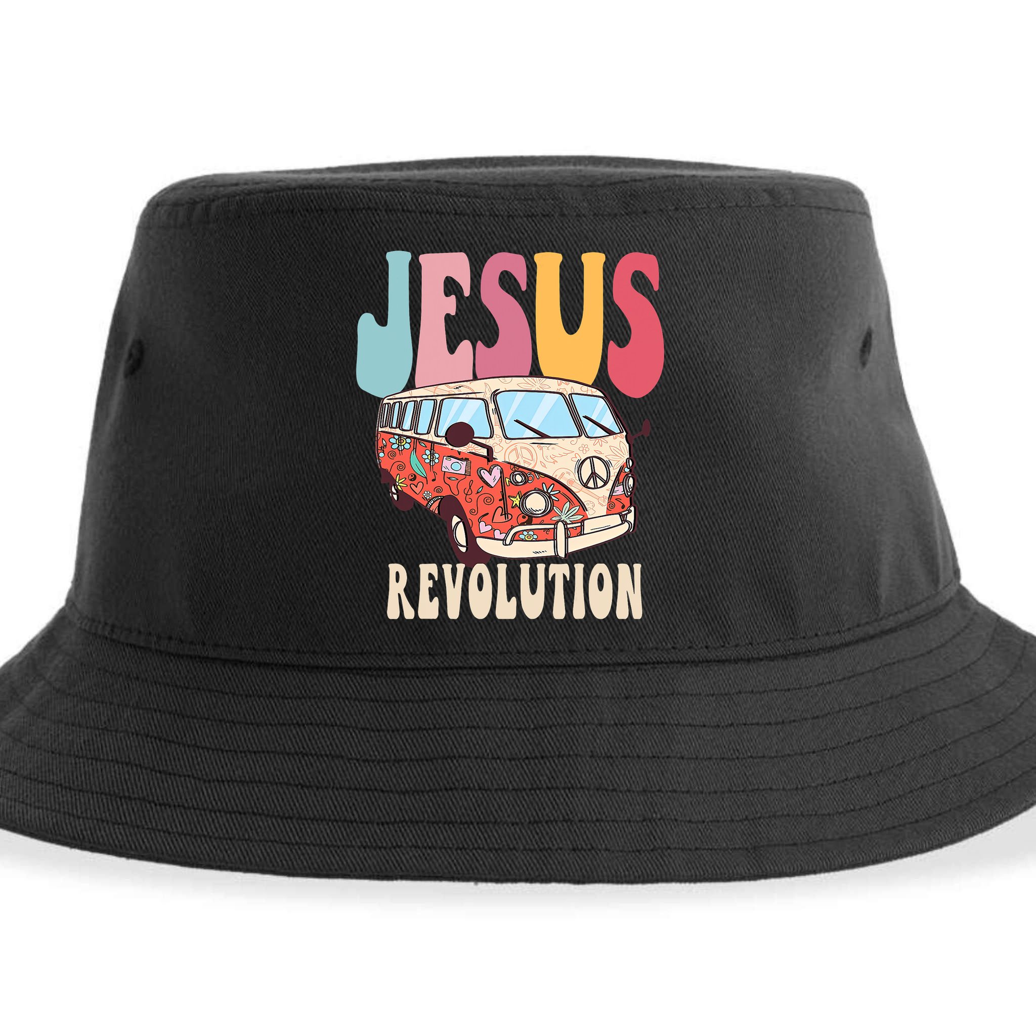 Boho Jesus Revolution, Christian Faith Based Jesus Costume Sustainable Bucket Hat