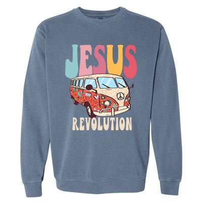 Boho Jesus Revolution, Christian Faith Based Jesus Costume Garment-Dyed Sweatshirt