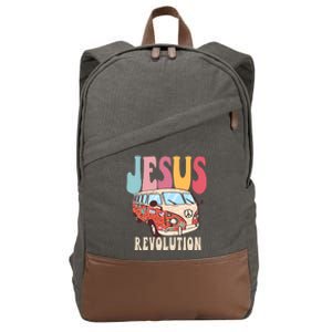 Boho Jesus Revolution, Christian Faith Based Jesus Costume Cotton Canvas Backpack