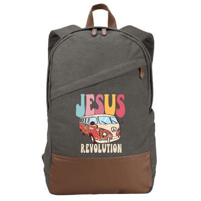 Boho Jesus Revolution, Christian Faith Based Jesus Costume Cotton Canvas Backpack