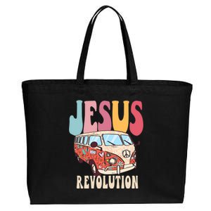 Boho Jesus Revolution, Christian Faith Based Jesus Costume Cotton Canvas Jumbo Tote