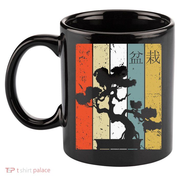 Bonsai Japanese Retro Bonsai Tree 11oz C Handle Ceramic Mug
