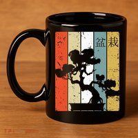 Bonsai Japanese Retro Bonsai Tree 11oz C Handle Ceramic Mug
