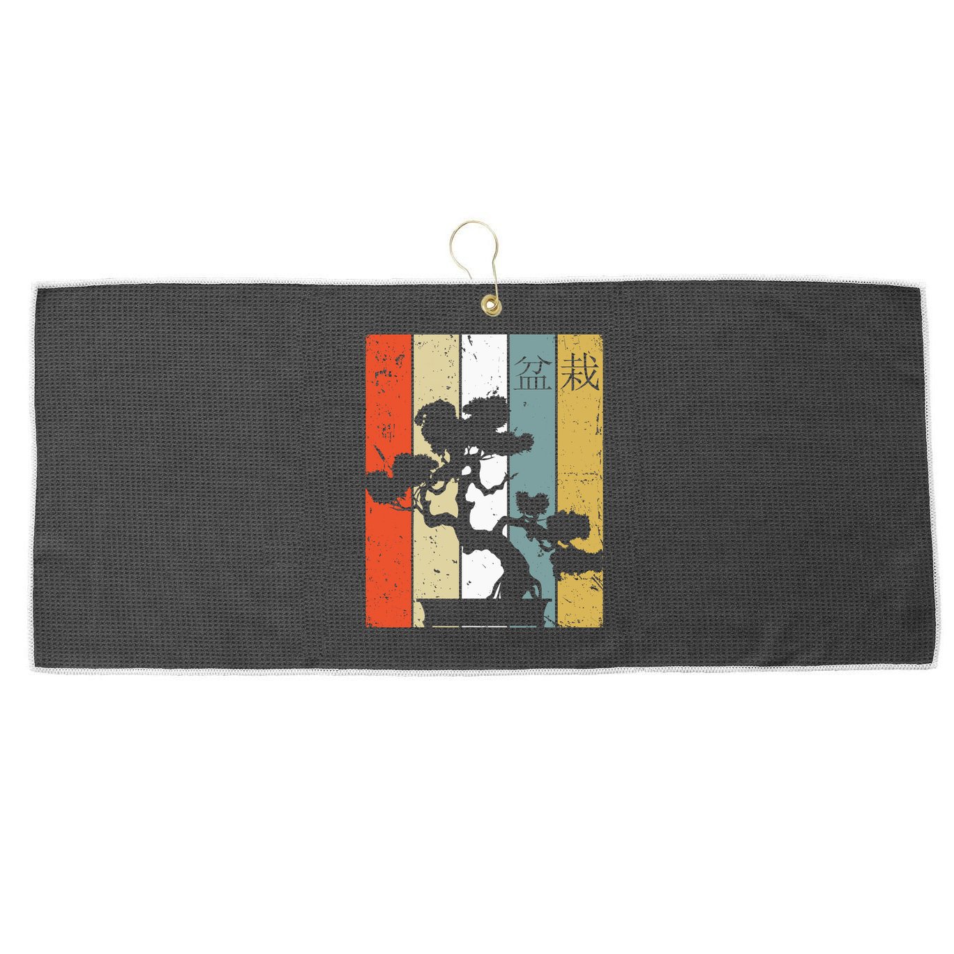 Bonsai Japanese Retro Bonsai Tree Large Microfiber Waffle Golf Towel