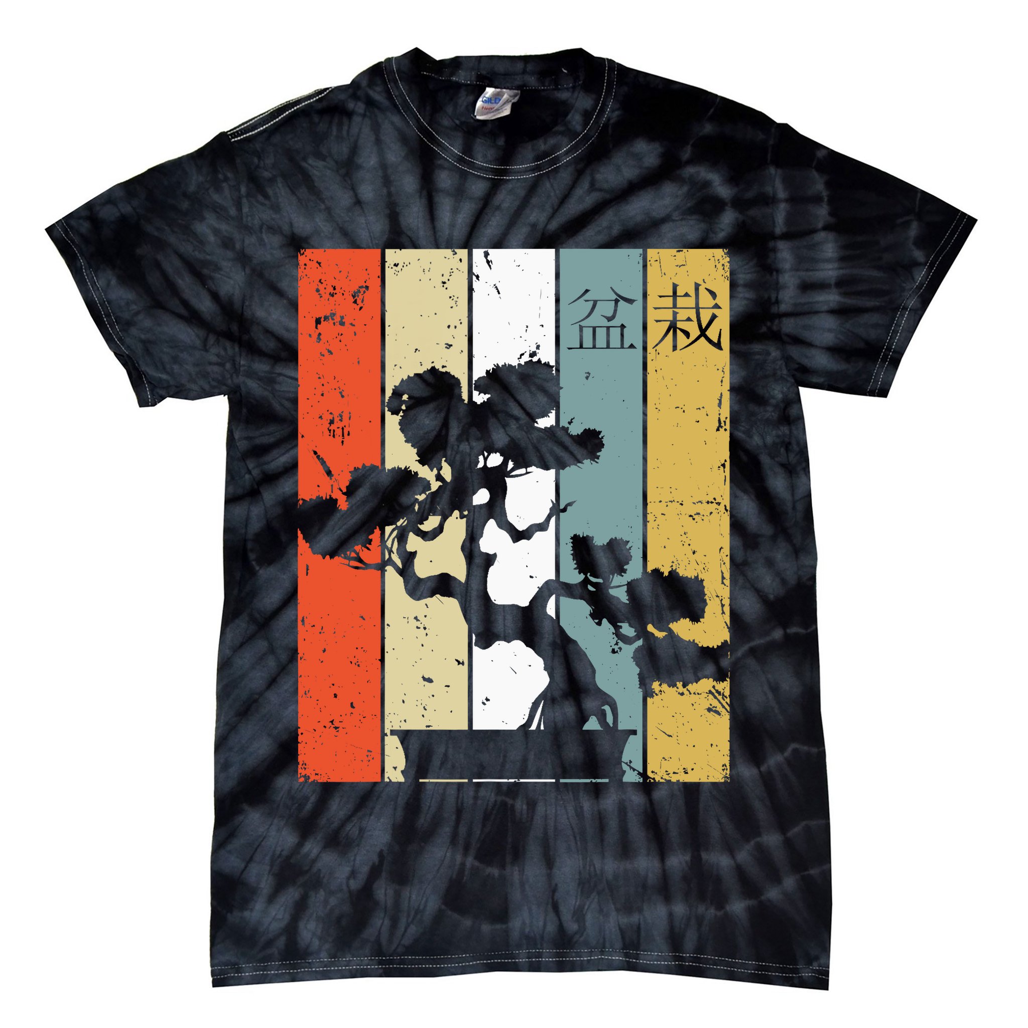Bonsai Japanese Retro Bonsai Tree Tie-Dye T-Shirt