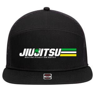 BJJ Jiu-Jitsu Rolling is Half the Battle funny Judo 7 Panel Mesh Trucker Snapback Hat