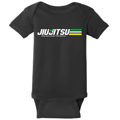 BJJ Jiu-Jitsu Rolling is Half the Battle funny Judo Baby Bodysuit