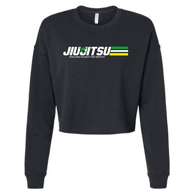 BJJ Jiu-Jitsu Rolling is Half the Battle funny Judo Cropped Pullover Crew