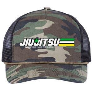 BJJ Jiu-Jitsu Rolling is Half the Battle funny Judo Retro Rope Trucker Hat Cap