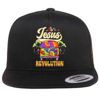 Boho Jesus Revolution Christian Faith Based Jesus Costume Flat Bill Trucker Hat