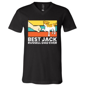 Best Jack Russel Dad Ever Pet Jack Russell V-Neck T-Shirt