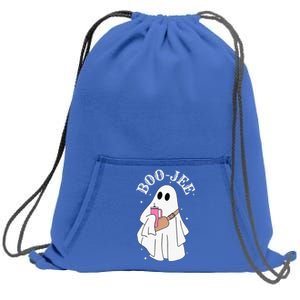 Boo Jee Spooky Season Cute Ghost Halloween Costume Boujee Sweatshirt Cinch Pack Bag