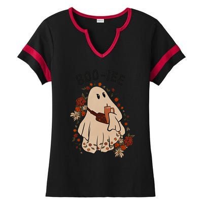 Boo Jee Stanley Halloween Ladies Halftime Notch Neck Tee