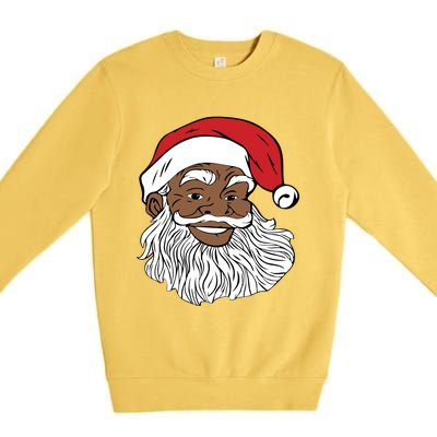 Black Jolly Santa Cute Gift Fun African American Santa Premium Crewneck Sweatshirt