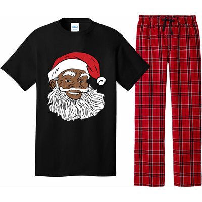 Black Jolly Santa Cute Gift Fun African American Santa Pajama Set