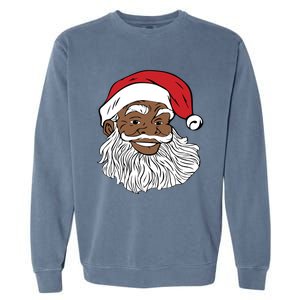 Black Jolly Santa Cute Gift Fun African American Santa Garment-Dyed Sweatshirt