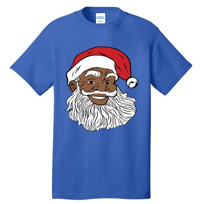 Black Jolly Santa Cute Gift Fun African American Santa Tall T-Shirt