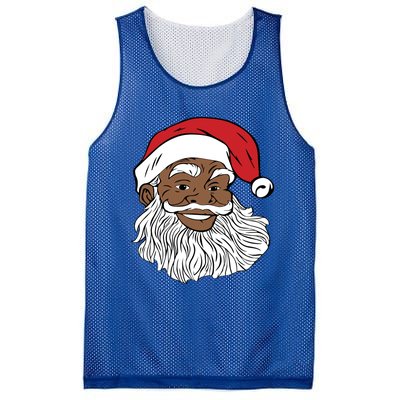 Black Jolly Santa Cute Gift Fun African American Santa Mesh Reversible Basketball Jersey Tank