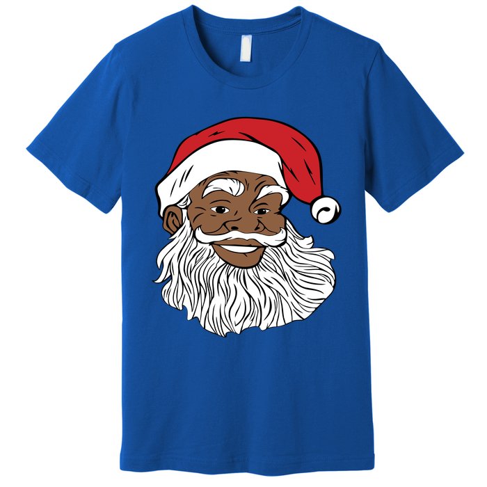 Black Jolly Santa Cute Gift Fun African American Santa Premium T-Shirt