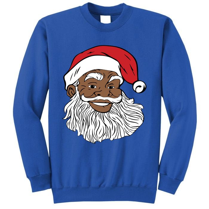 Black Jolly Santa Cute Gift Fun African American Santa Tall Sweatshirt