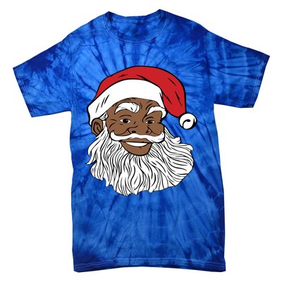 Black Jolly Santa Cute Gift Fun African American Santa Tie-Dye T-Shirt