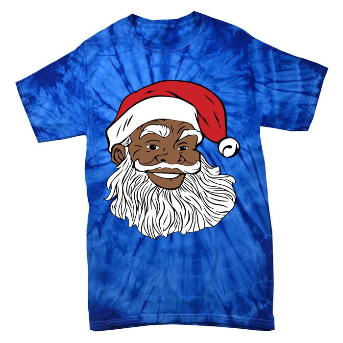 Black Jolly Santa Cute Gift Fun African American Santa Tie-Dye T-Shirt