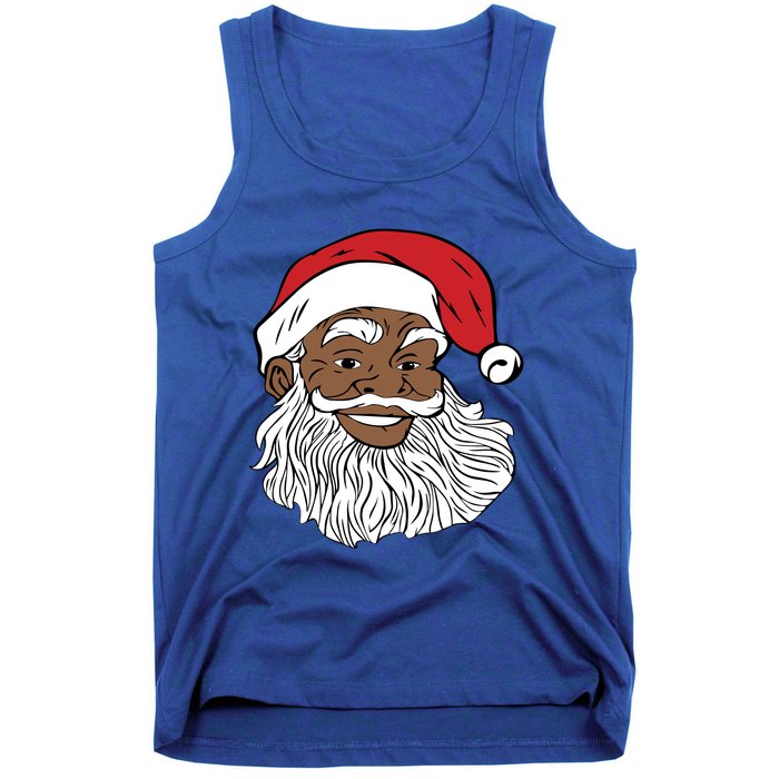 Black Jolly Santa Cute Gift Fun African American Santa Tank Top