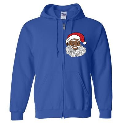 Black Jolly Santa Cute Gift Fun African American Santa Full Zip Hoodie