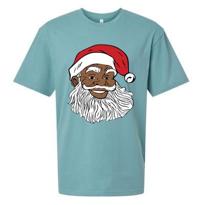 Black Jolly Santa Cute Gift Fun African American Santa Sueded Cloud Jersey T-Shirt