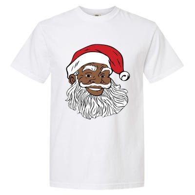 Black Jolly Santa Cute Gift Fun African American Santa Garment-Dyed Heavyweight T-Shirt