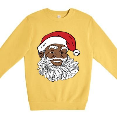 Black Jolly Santa Meaningful Gift Fun African American Santa Premium Crewneck Sweatshirt