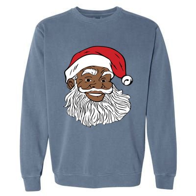 Black Jolly Santa Meaningful Gift Fun African American Santa Garment-Dyed Sweatshirt