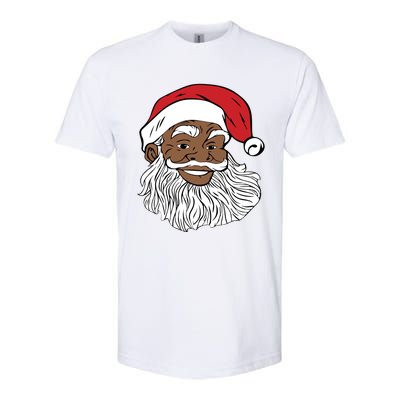 Black Jolly Santa Meaningful Gift Fun African American Santa Softstyle CVC T-Shirt