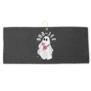 Boo Jee Spooky Season Cute Ghost Halloween Costume Boujee Large Microfiber Waffle Golf Towel