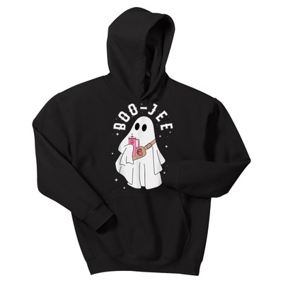 Boo Jee Spooky Season Cute Ghost Halloween Costume Boujee Kids Hoodie