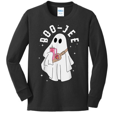 Boo Jee Spooky Season Cute Ghost Halloween Costume Boujee Kids Long Sleeve Shirt